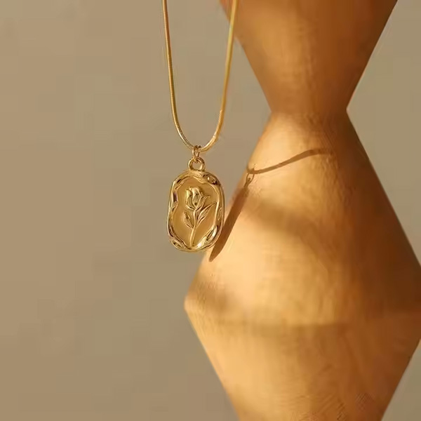 Stainless Steel Rose Charm Pendant