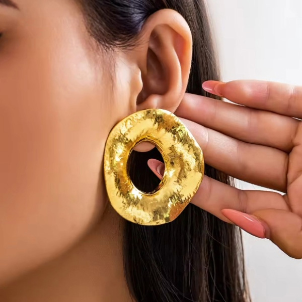 Molten Gold Hoop Earrings
