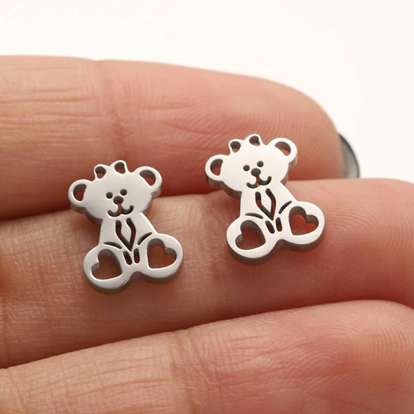 Cute Teddy Bear Stud Earrings