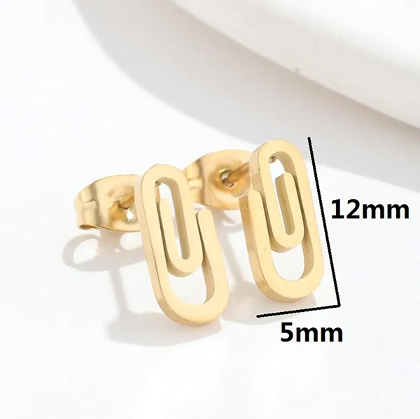 Paperclip Stud Earrings
