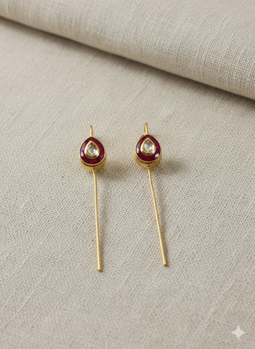 Ruby Aura Long Ear Cuff - Image 2