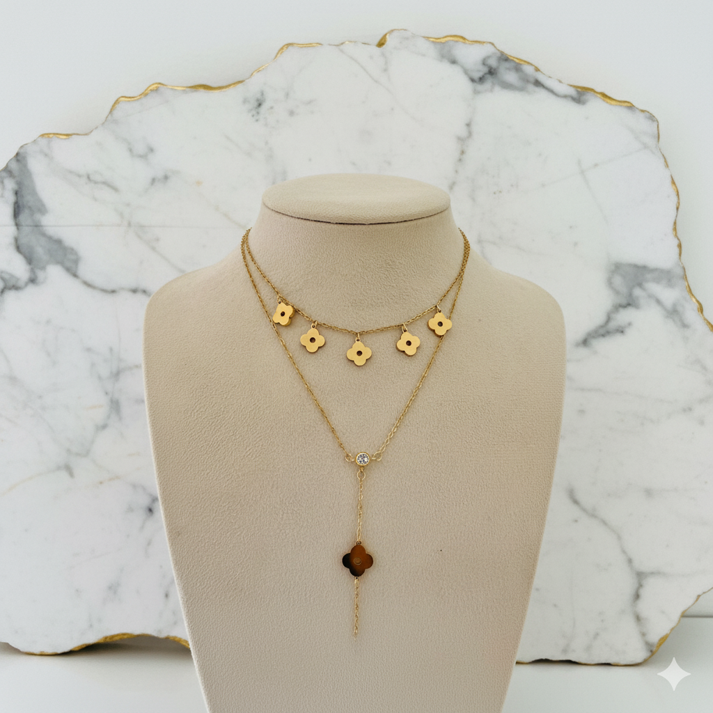 Golden Bloom Layered Necklace - Image 6