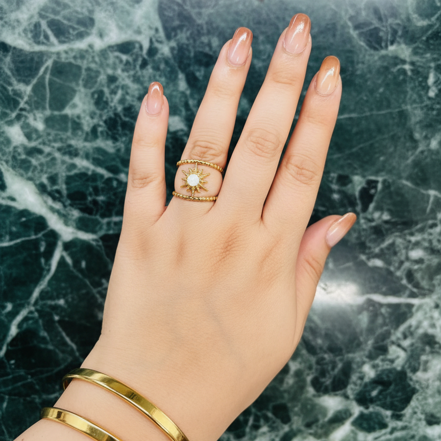 Celestial Sunburst Open Ring - Image 2