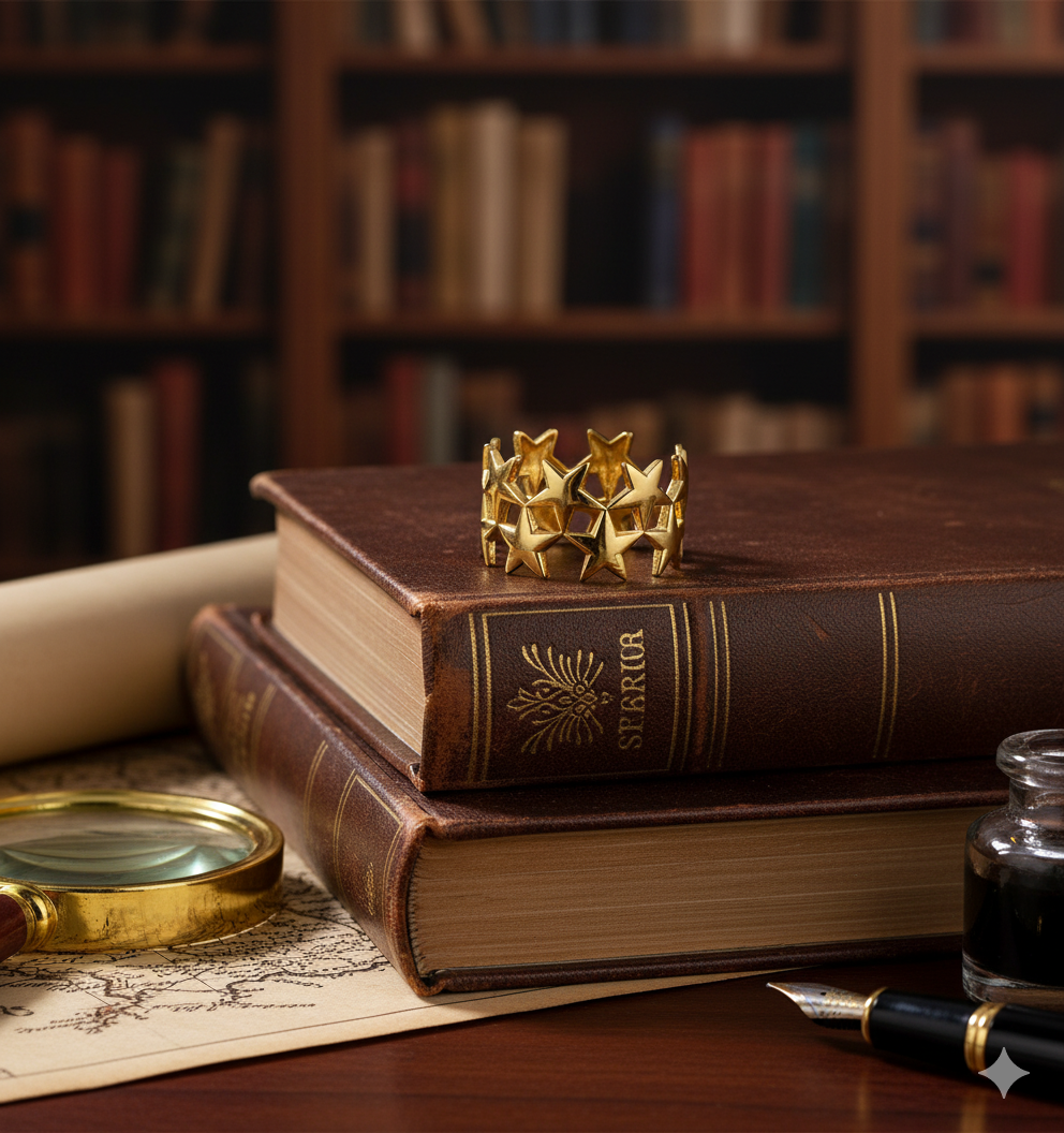 Golden Starry Night Statement Ring - Image 2