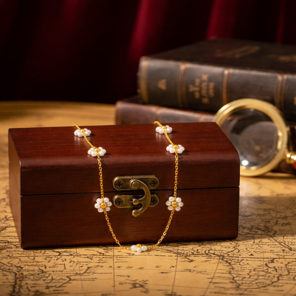 Daisy Chain Pearl Necklace