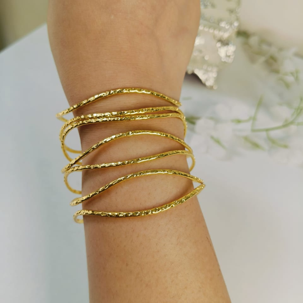 Aurora Twist Gold Cuff Set