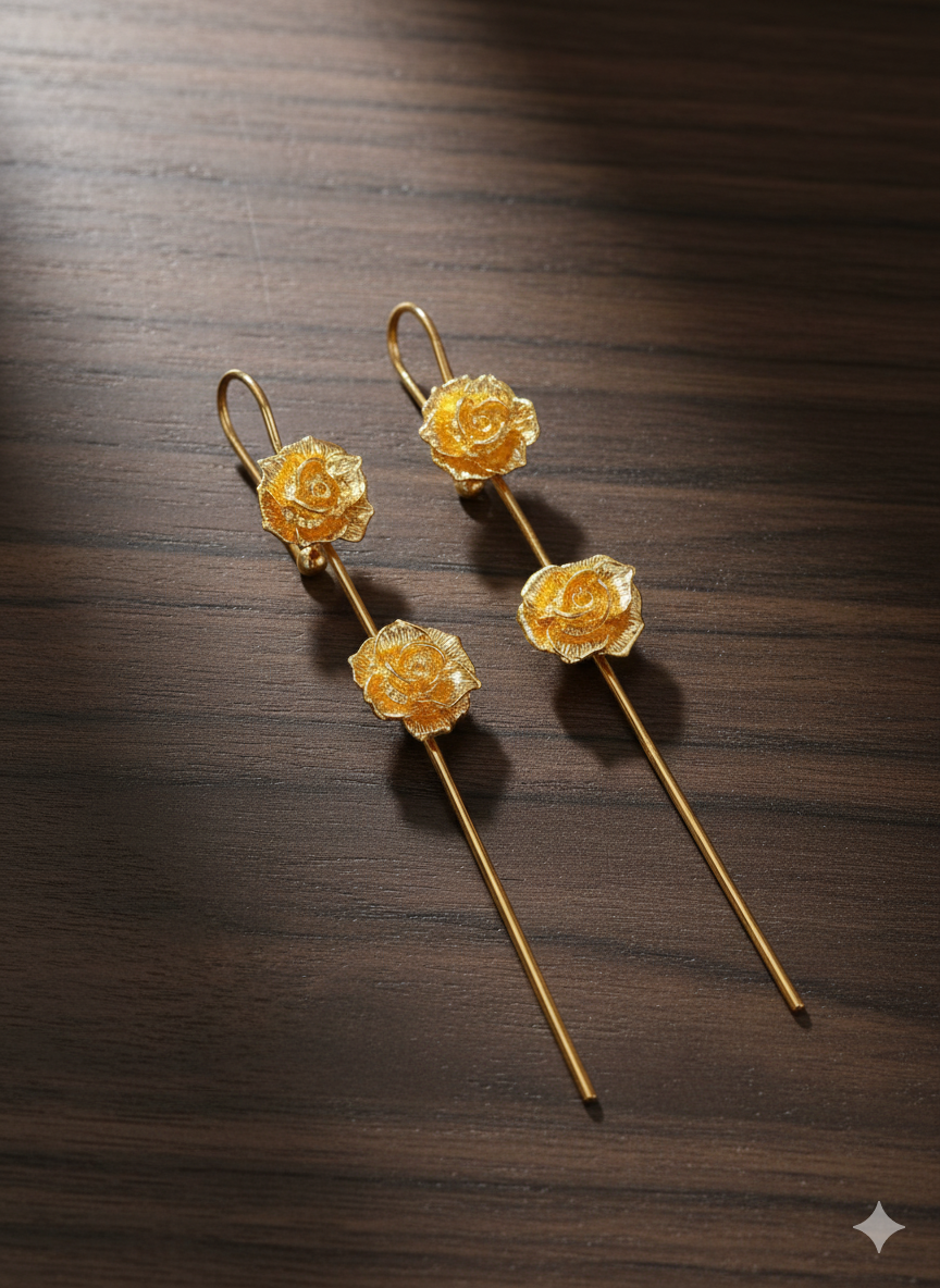 Royal Bloom Layered Ear Cuff - Image 2