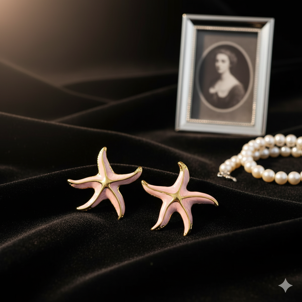 Pink Starfish Ocean Charm Earrings - Image 2