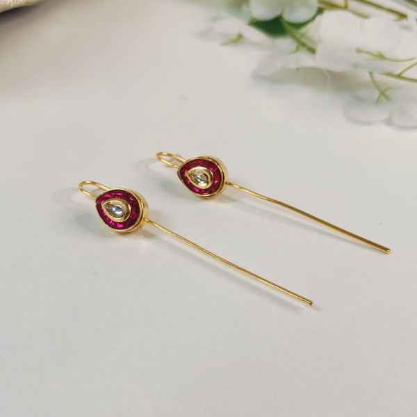 Ruby Aura Long Ear Cuff - Image 2