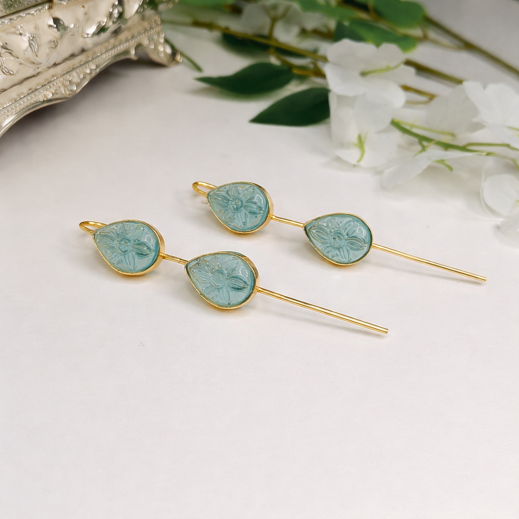 Aquamarine Serenity Double Drop Ear Cuff
