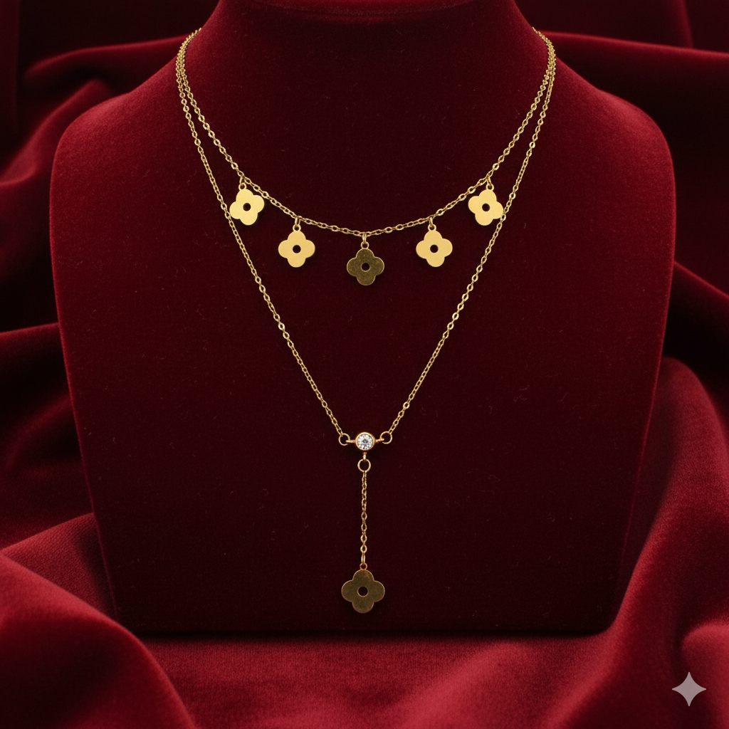 Golden Bloom Layered Necklace