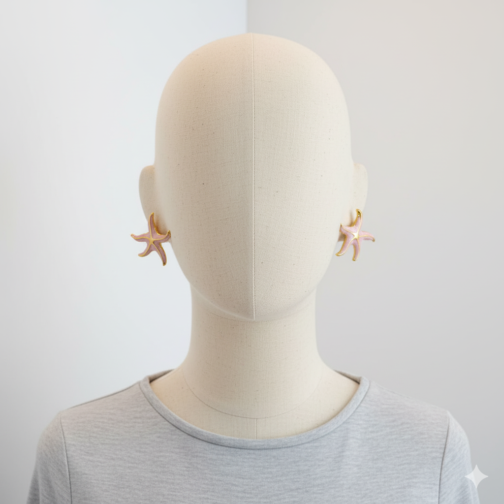 Pink Starfish Ocean Charm Earrings - Image 5