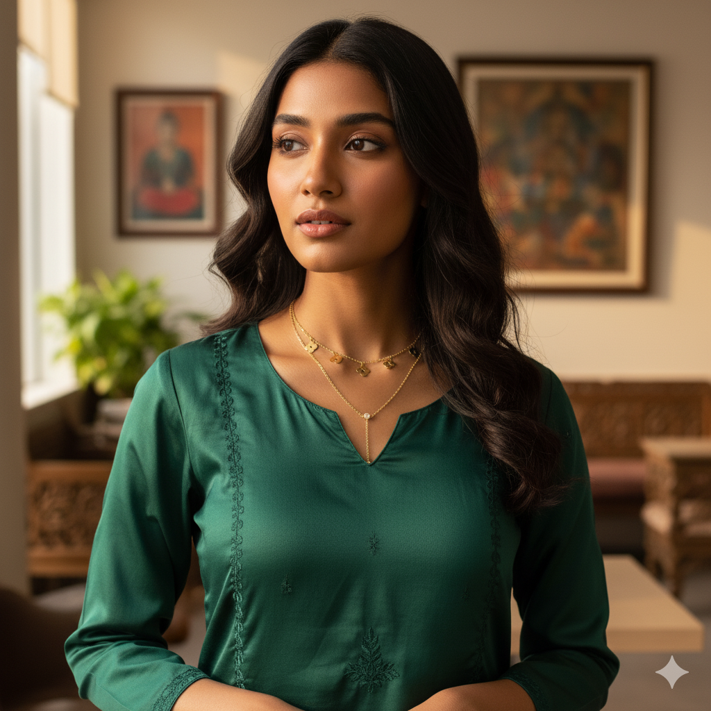 Golden Bloom Layered Necklace - Image 3