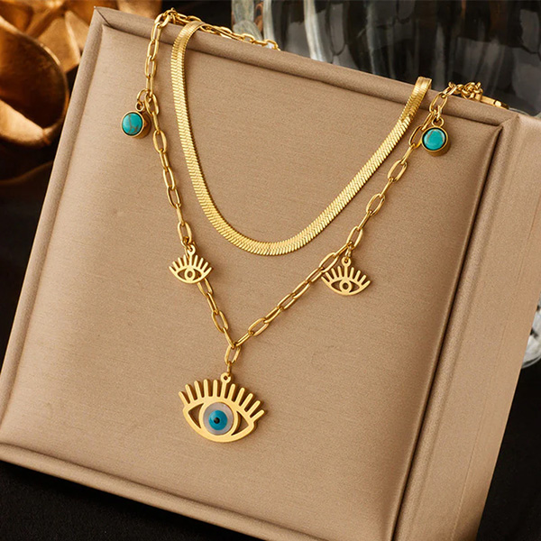 Evil Eye Layered Necklace