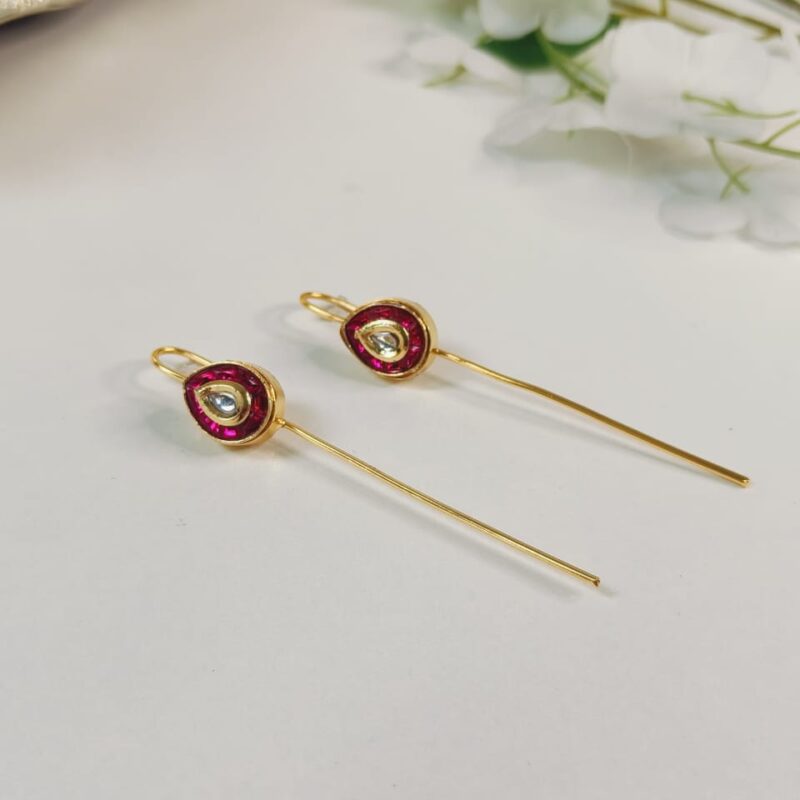 Ruby Aura Long Ear Cuff