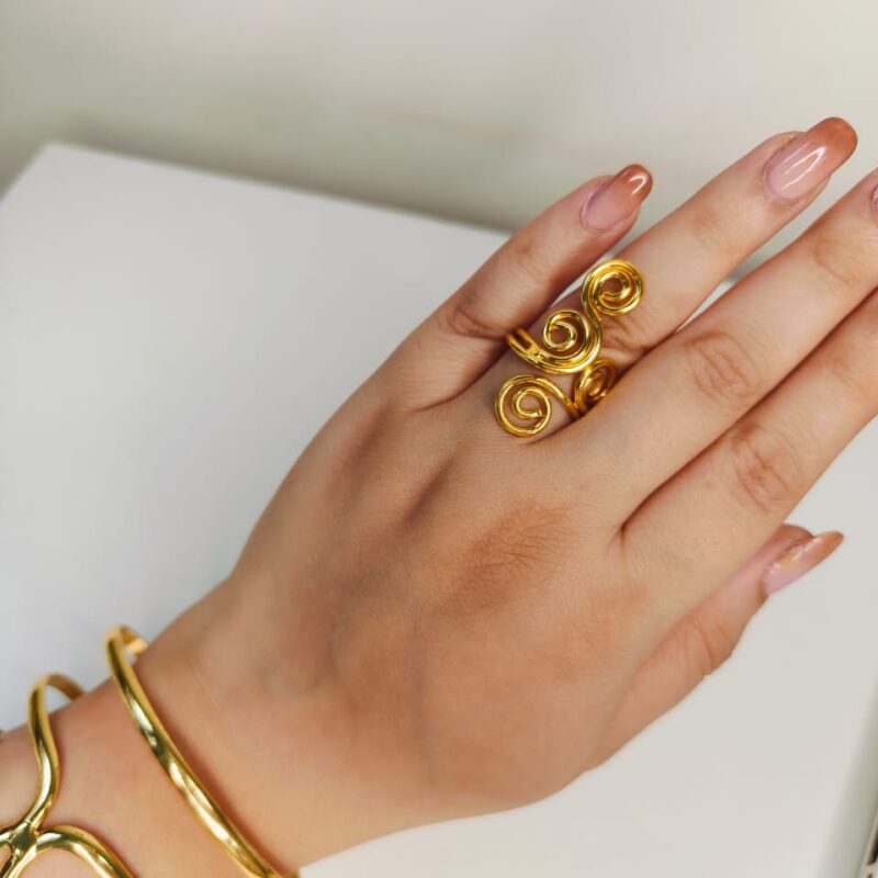 Spiral Harmony Statement Ring