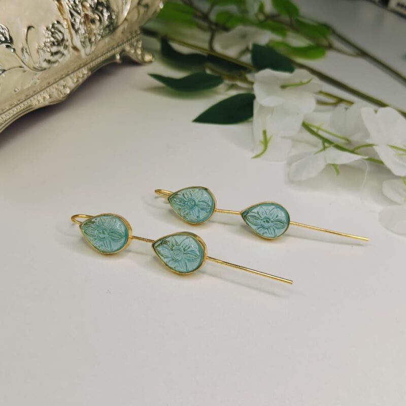 Aquamarine Serenity Double Drop Ear Cuff