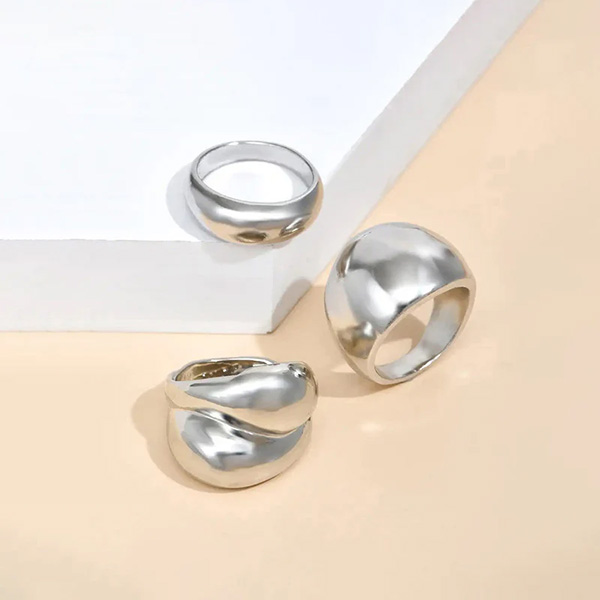 Chunky Rings Set of 3 Silver Ring
