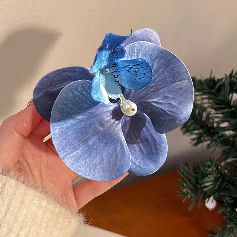Elegant Blue Orchid Hair Clip