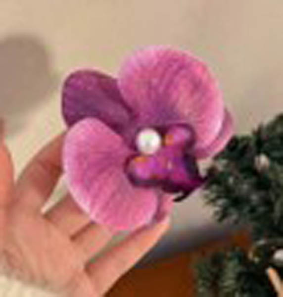 Fuchsia Orchid Pearl Hair Pin