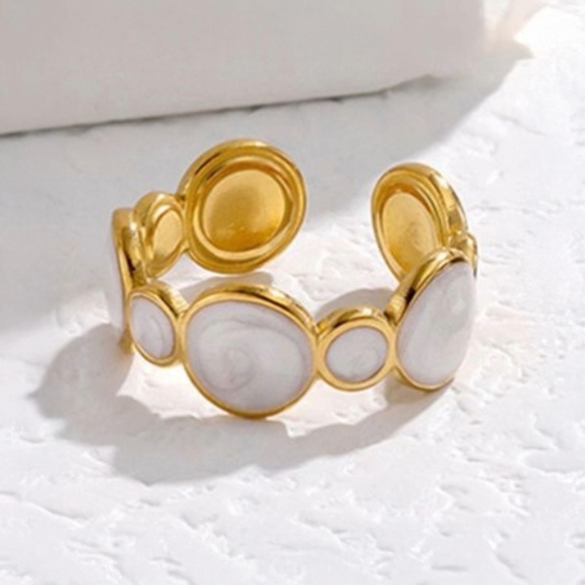 Enamel Pebble Luxe Ring