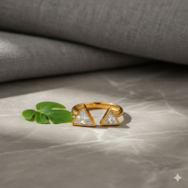 Twin Prism Geometric Ring - Image 4