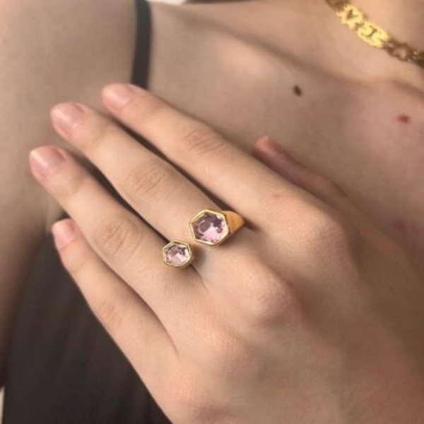 Twin Aura Crystal Statement Ring - Image 6