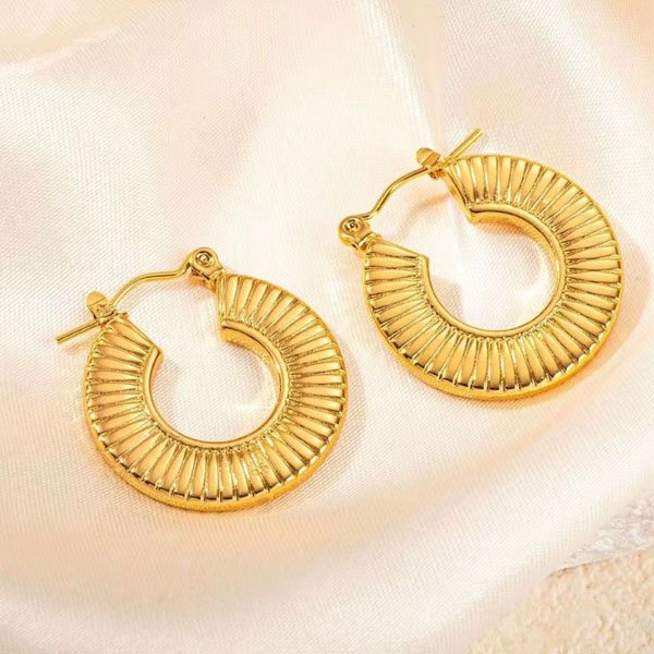 Radiant Solis Textured Hoop Earrings