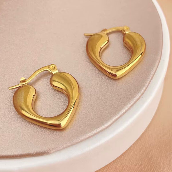 Curved Heart Glow Hoop Earrings