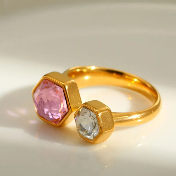 Twin Aura Crystal Statement Ring