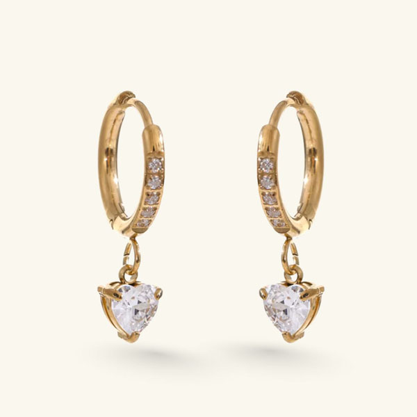 Heartstone Dazzle Hoop Earrings