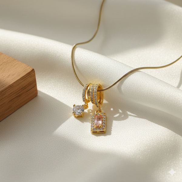 Luxe Dual Charm Crystal Pendant