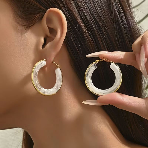 Ivory Luxe Classic Hoop Earrings